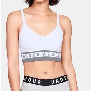 Under Armour seamless longline sports bra white cross back size medium